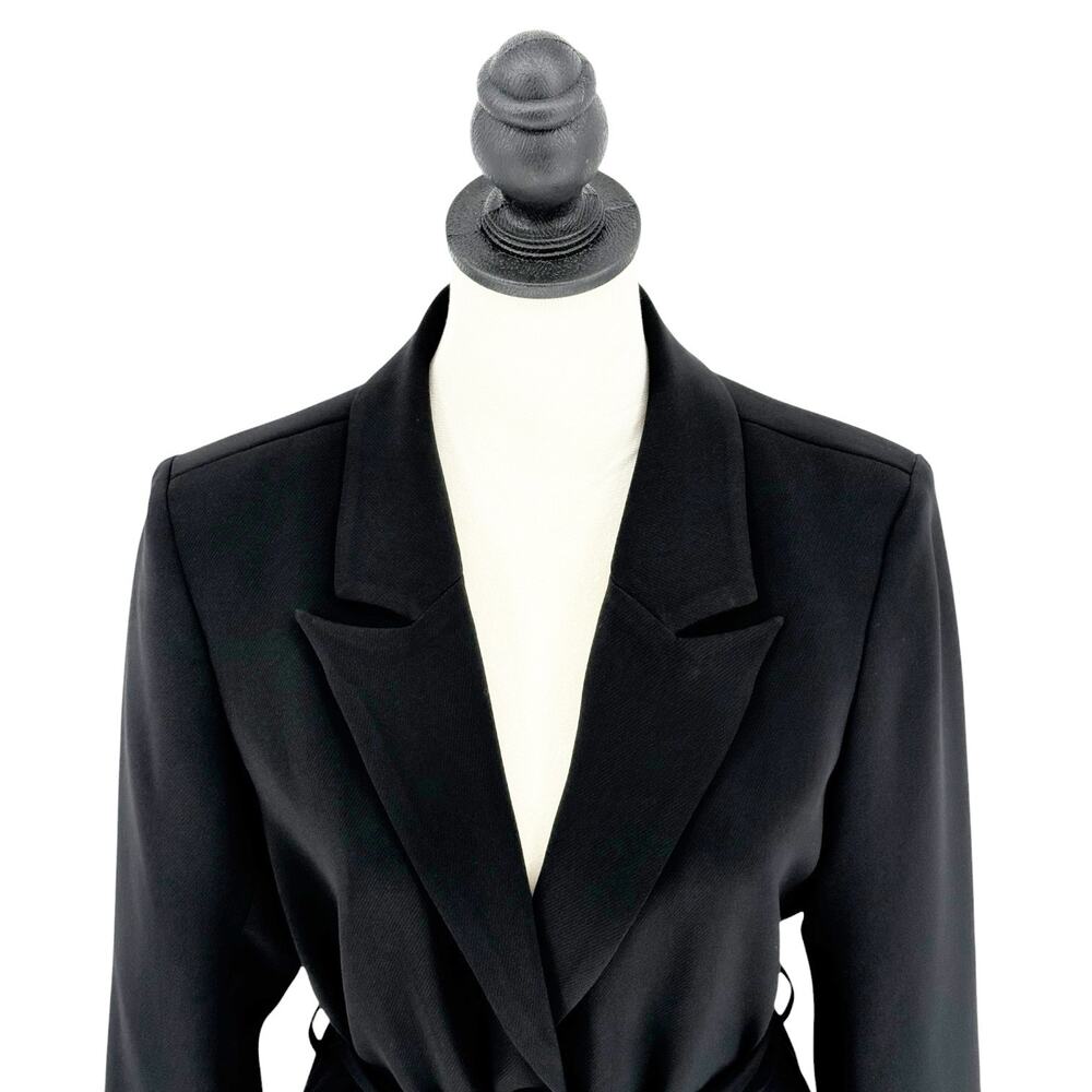 Good American Belted Trench Blazer Jacket Black Coat Size Medium - Picture 6 of 15